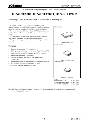 TC74LCX126FK Datasheet PDF Toshiba