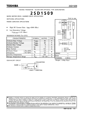 D1509 Datasheet PDF Toshiba