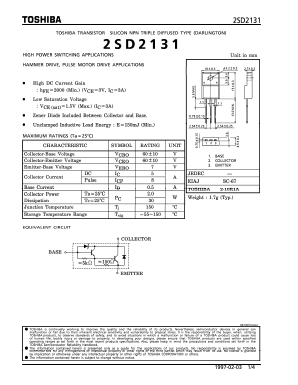 2SD2131 Datasheet PDF Toshiba