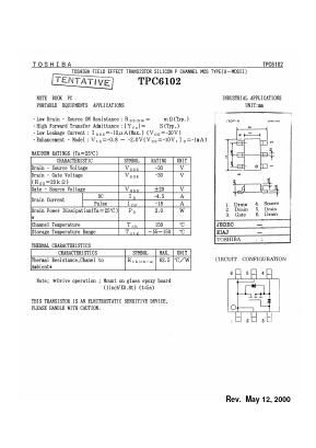 TPC6102 Datasheet PDF Toshiba