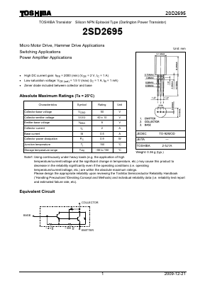 2SD2695 Datasheet PDF Toshiba