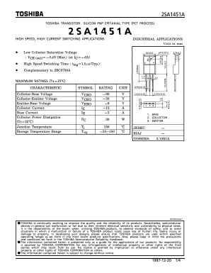 2SA1451 Datasheet PDF Toshiba