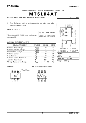 MT6L04AT Datasheet PDF Toshiba