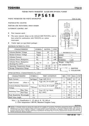 TPS618 Datasheet PDF Toshiba