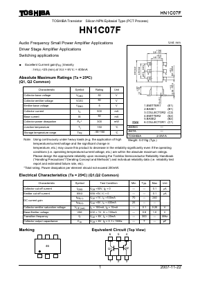 HN1C07F Datasheet PDF Toshiba