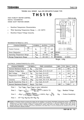THS119 Datasheet PDF Toshiba