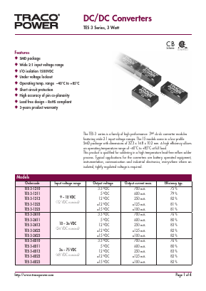 TES3-4810 Datasheet PDF Traco Power