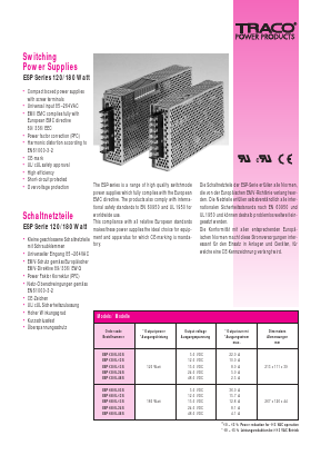 ESP120U-15S Datasheet PDF Traco Power