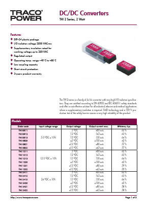 THI0520 Datasheet PDF Traco Power