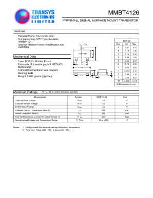 MMBT4126 Datasheet PDF Transys Electronics Limited