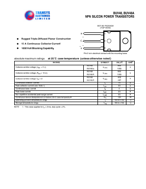 BUV48A Datasheet PDF Transys Electronics Limited