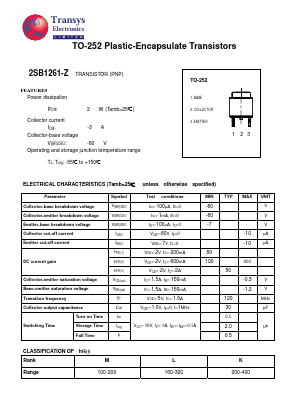 2SB1261-Z Datasheet PDF Transys Electronics Limited