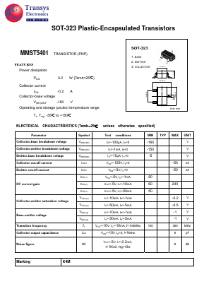 MMST5401 Datasheet PDF Transys Electronics Limited