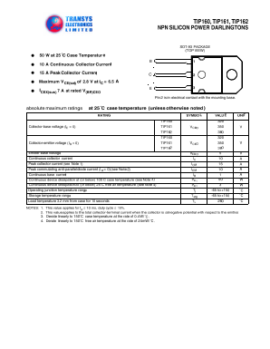 TIP160 Datasheet PDF Transys Electronics