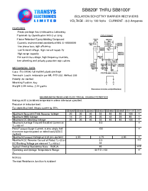 SB880F Datasheet PDF Transys Electronics