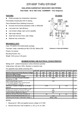 ER1002F Datasheet PDF Transys Electronics