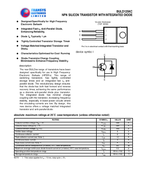 BULD125 Datasheet PDF Transys Electronics