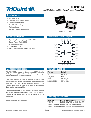 TQP0104-2.1-DOH Datasheet PDF TriQuint Semiconductor