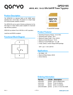 QPD2195S2 Datasheet PDF TriQuint Semiconductor