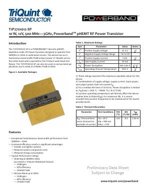 T1P2701012-SP Datasheet PDF TriQuint Semiconductor