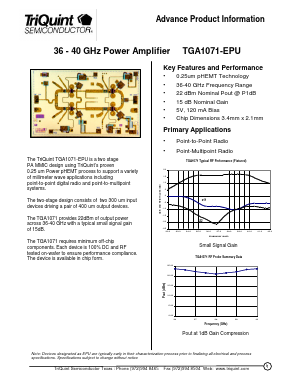 TGA1071-EPU Datasheet PDF TriQuint Semiconductor