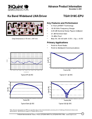 TGA1319C-EPU Datasheet PDF TriQuint Semiconductor