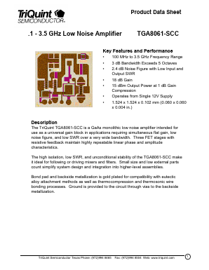 TGA8061 Datasheet PDF TriQuint Semiconductor