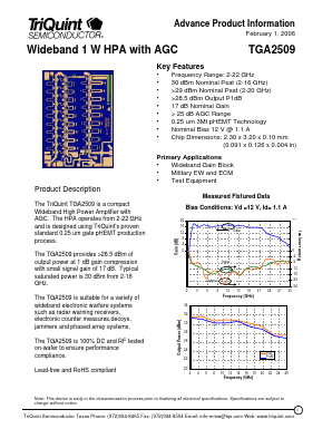 TGA2509 Datasheet PDF TriQuint Semiconductor