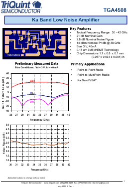 TGA4508 Datasheet PDF TriQuint Semiconductor