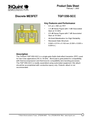 TGF1350-SCC Datasheet PDF TriQuint Semiconductor