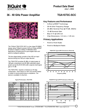 TGA1073C-SCC Datasheet PDF TriQuint Semiconductor