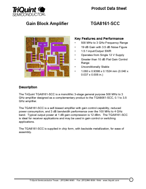 TGA8161-SCC Datasheet PDF TriQuint Semiconductor
