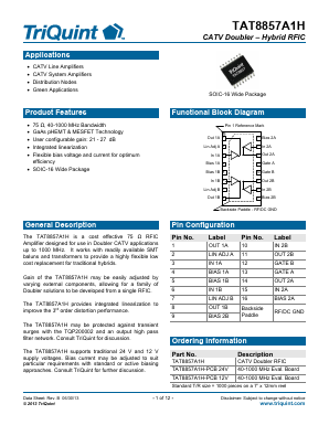 TAT8857A1H-PCB Datasheet PDF TriQuint Semiconductor