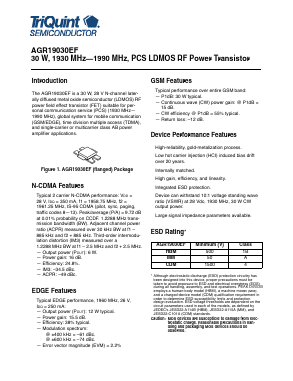 AGR19030EF Datasheet PDF TriQuint Semiconductor