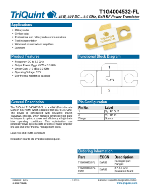 T1G4004532-FLEVB1 Datasheet PDF TriQuint Semiconductor