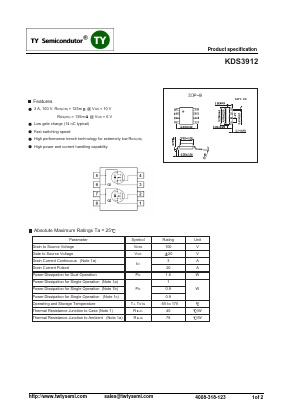 KDS3912 Datasheet PDF TY Semiconductor