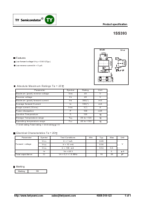 1SS393 Datasheet PDF TY Semiconductor