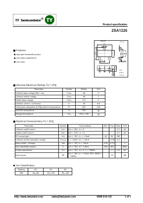 A1226 Datasheet PDF TY Semiconductor