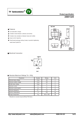 2SB1325 Datasheet PDF TY Semiconductor
