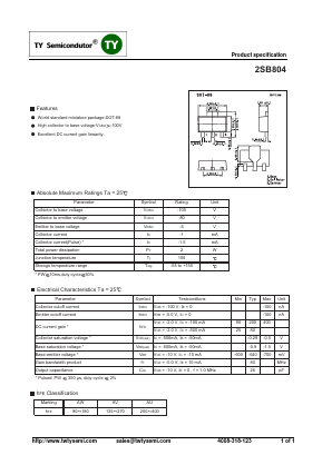 B804 Datasheet PDF TY Semiconductor