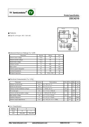 2SC4210 Datasheet PDF TY Semiconductor