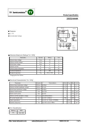 2SD2444K Datasheet PDF TY Semiconductor