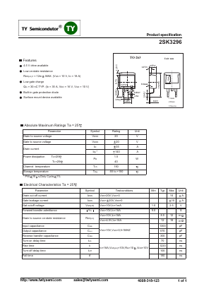 K3296 Datasheet PDF TY Semiconductor
