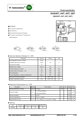 BAS40-06T Datasheet PDF TY Semiconductor