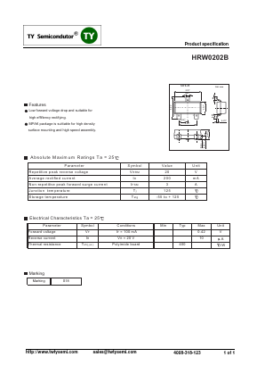 HRW0202B Datasheet PDF TY Semiconductor