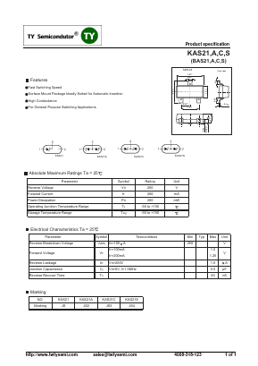 BAS21C Datasheet PDF TY Semiconductor