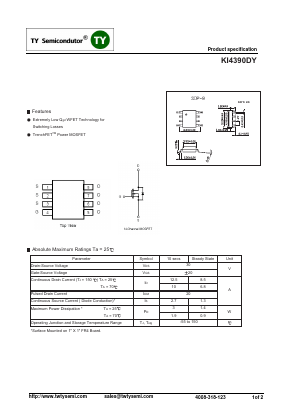 KI4390DY Datasheet PDF TY Semiconductor