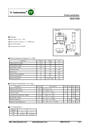 A1200 Datasheet PDF TY Semiconductor