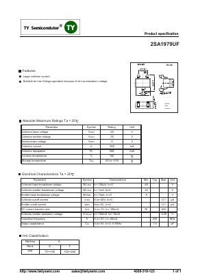 2SA1979UF Datasheet PDF TY Semiconductor