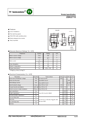 2SK2715 Datasheet PDF TY Semiconductor
